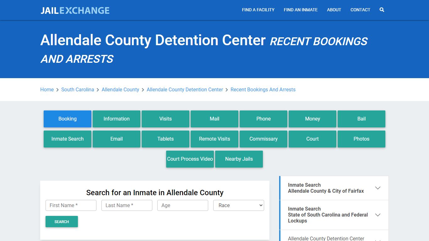 Allendale County Detention Center Recent Bookings And Arrests