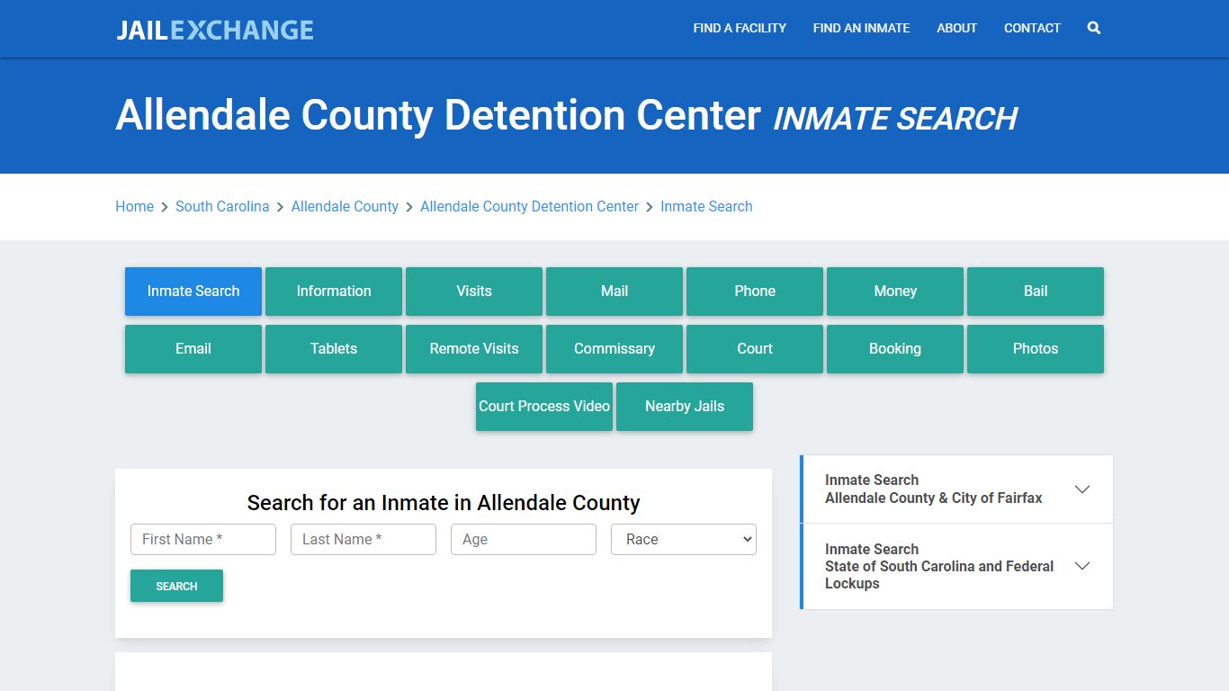 Allendale County Detention Center Inmate Search - Jail Exchange